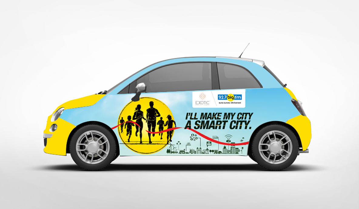 marathon branding car mockup