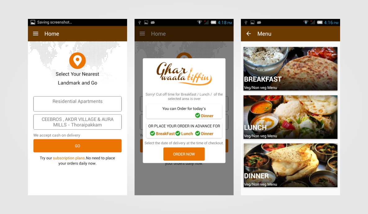 Ghar Waala Tiffin Android App Development