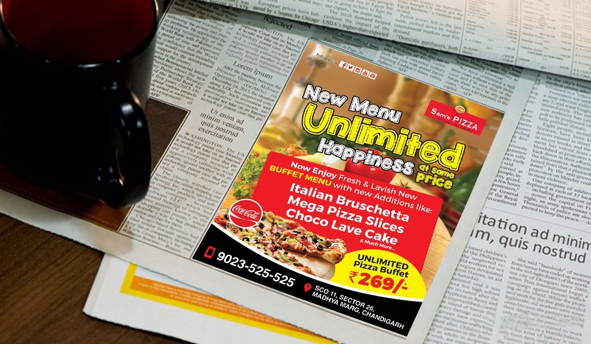 Unlimited Happiness Pizza Print Ad Campaign